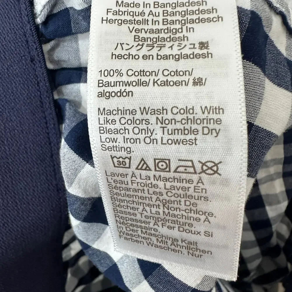 J.Crew Patterned Boxers Mens Gingham Navy Cotton Lounge Beach Sleep XS NWT